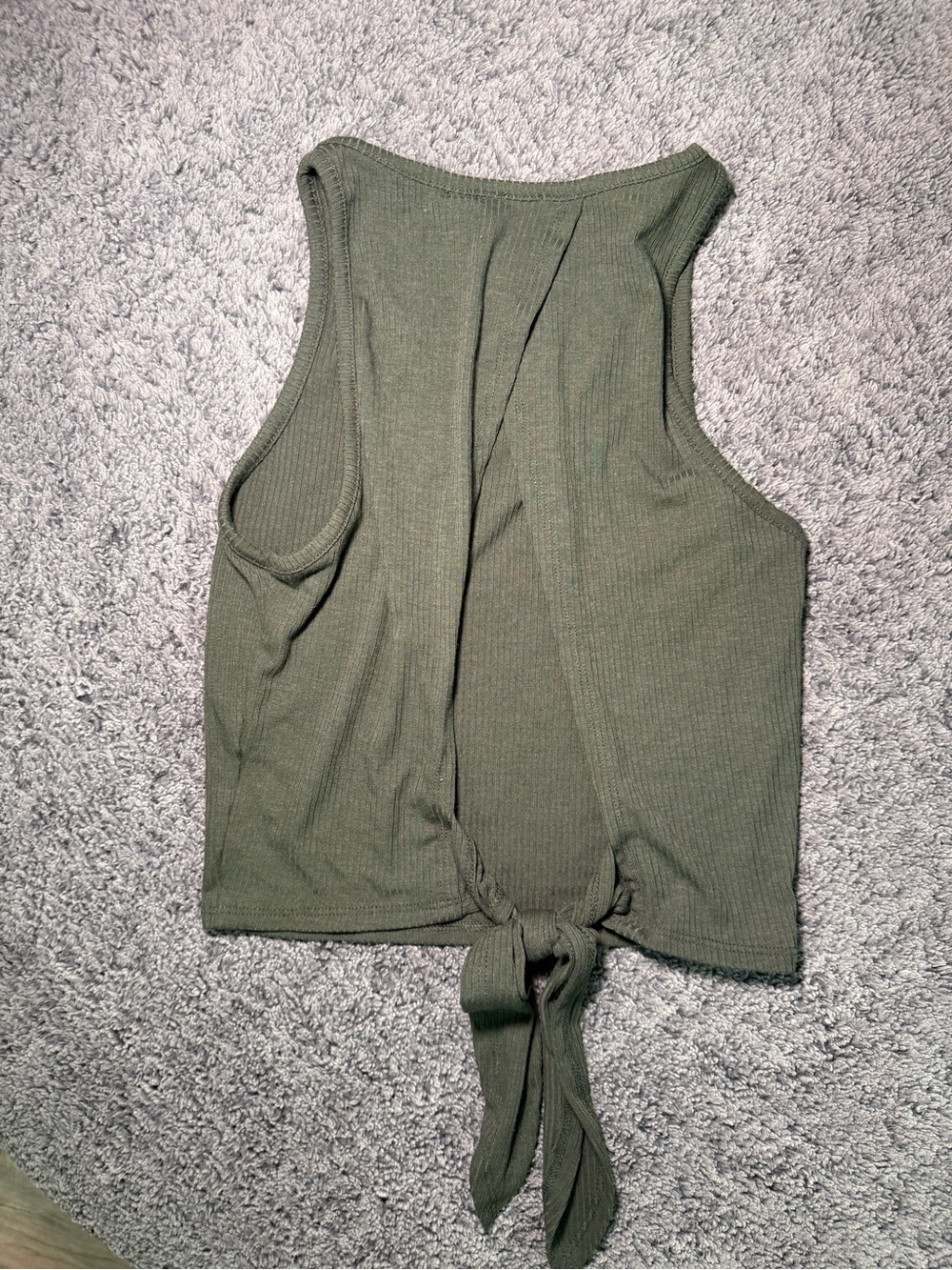 Ribbed Tank Top in Olive Green - XS - Picture 2 of 2